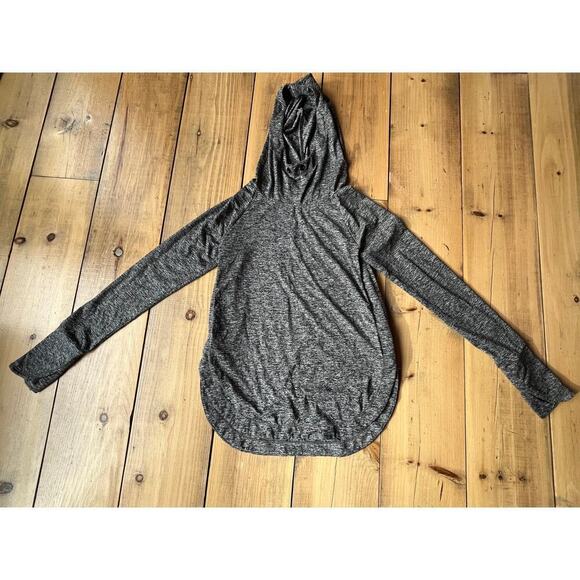 Athleta women's Heathered Grey Hooded Pullover Top. Size XXS. Athleisure. Soft! - Picture 1 of 5